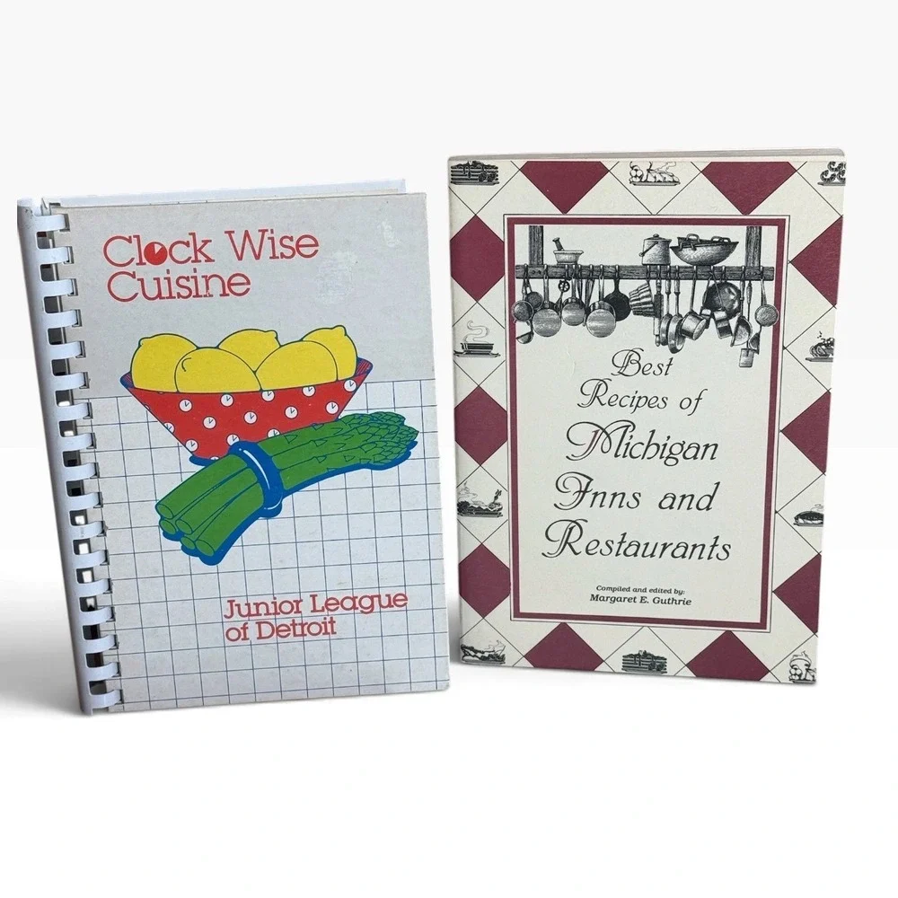 Vintage Detroit Michigan Cookbook Lot Junior League Grandmacore 1980s Recipes